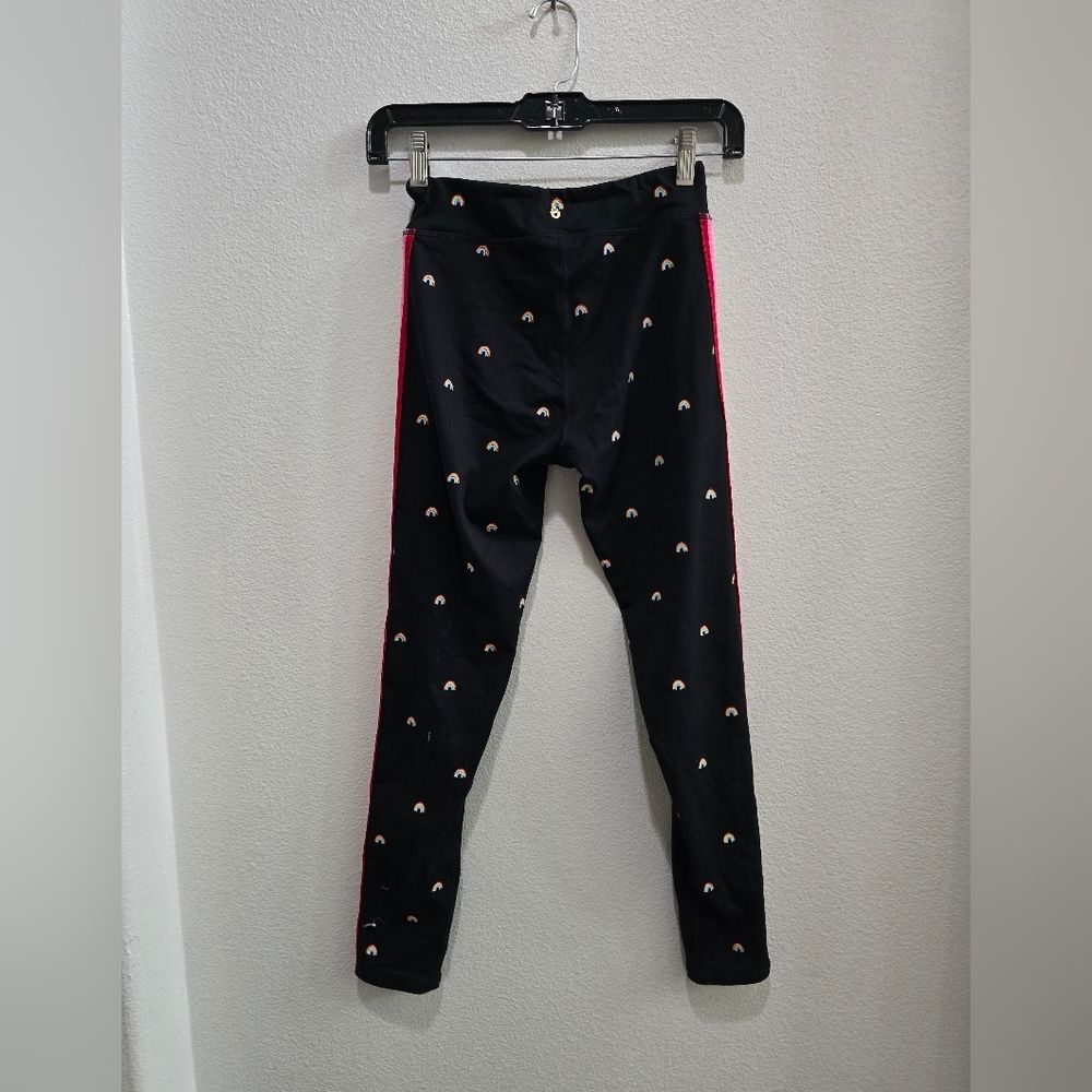 Spiritual Gangster black leggings with rainbow print kids size 14
